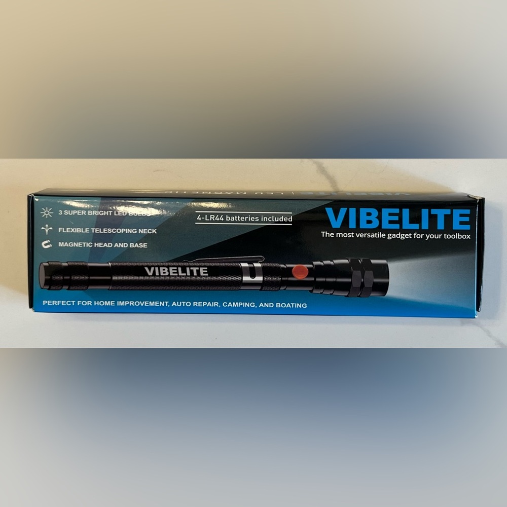 VIBELITE Extendable Magnetic Flashlight with Telescoping Magnet Pickup Tool-Cool